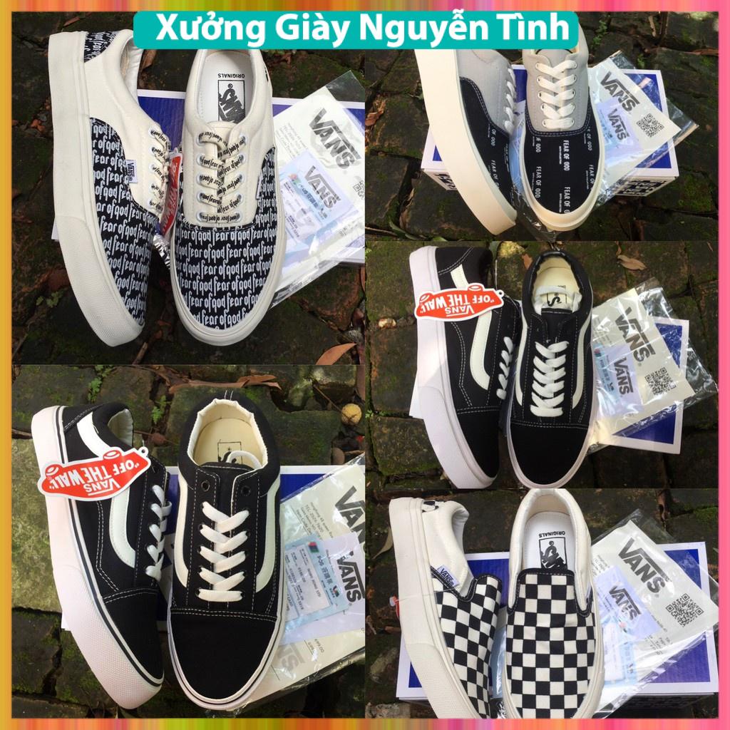 Giày thể thao sneaker Slipon 𝐕𝐀𝐍𝐒 Vaul Caro, Giày 𝐕𝐀𝐍𝐒 caro lười ⚡ Full Box Bill⚡ Giày thể thao nam nữ 2021 cao cấp