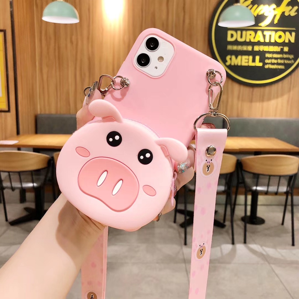 Cute cartoon pig snoopy biscuit Gingerbread Man zipper wallet soft phone case for samsung note 20 ultra s20 fe A21S A11 M11 A31 A51 A71 M30S A40S A10 A20 A30 A50 A30S A50S A70 ultra
