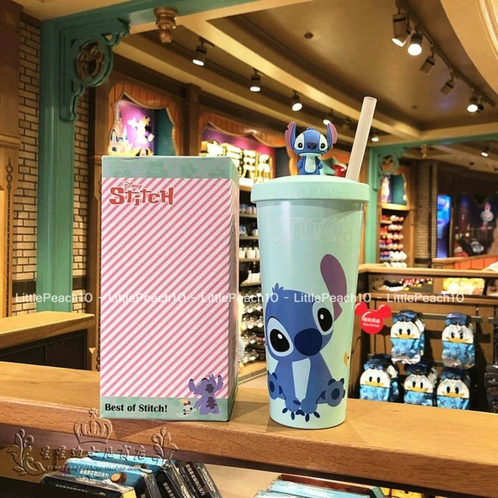 Ly nhựa uống nước Disney thon dài có kèm ống hút nổi 3D hình Car Olaf Mickey cho trẻ em