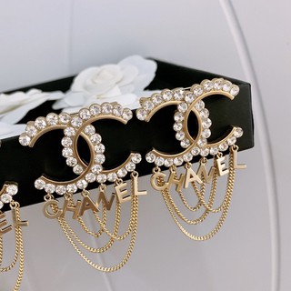 Fashion Brass Letter Rhinestone Earrings Personalized Trend
