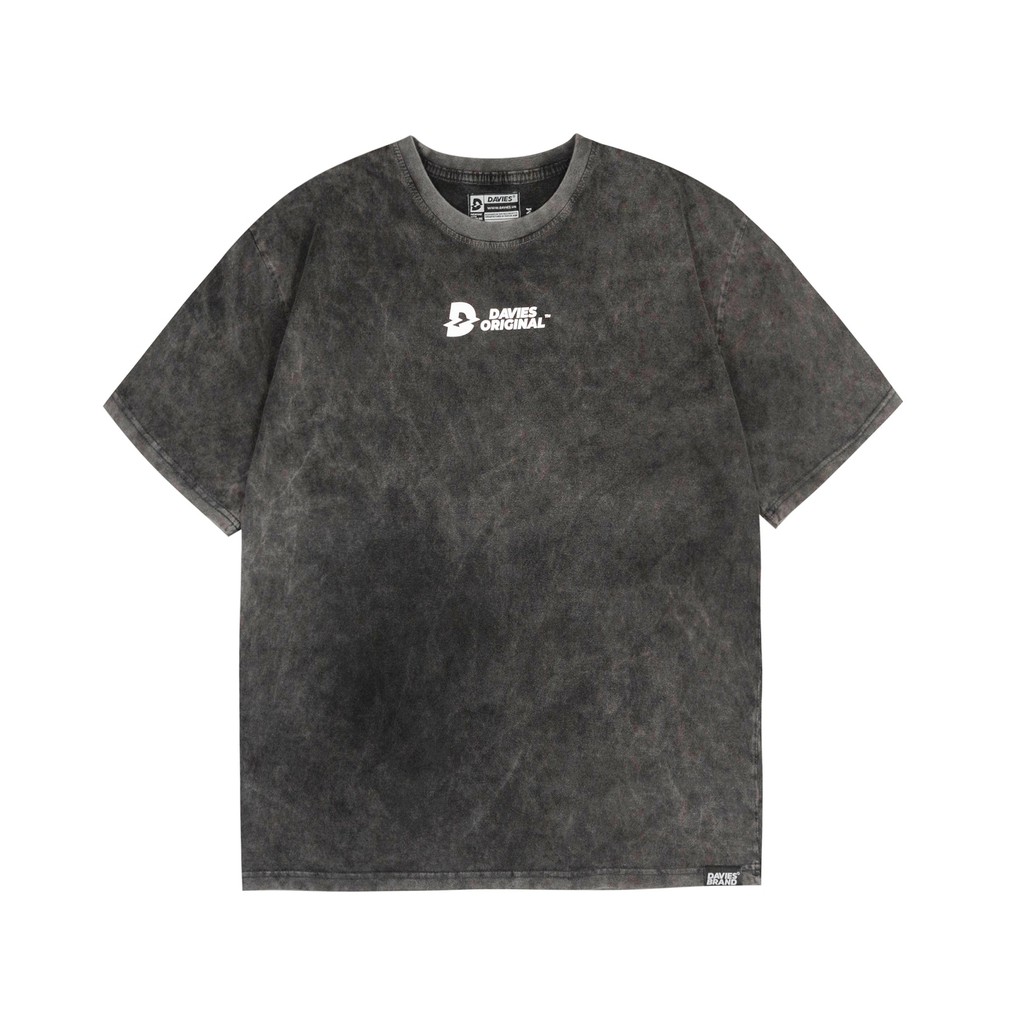 DAVIES - Áo thun nam nữ tay lỡ form rộng màu đen - Original Wash Tee