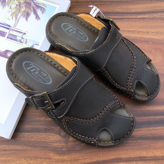 Dép nam da bò bít đầu, dép rọ da chất liệu da bò cao cấp đế cao su