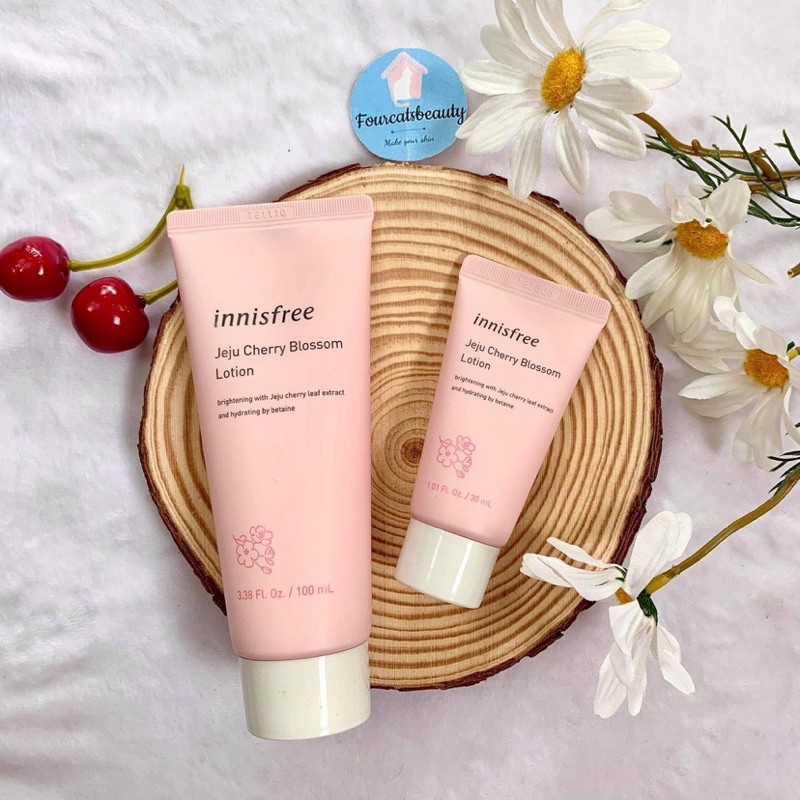 Sữa Dưỡng Dưỡng Trắng, Dưỡng Ẩm Sáng Da Innisfree Jeju Cherry Blossom Lotion 100ml