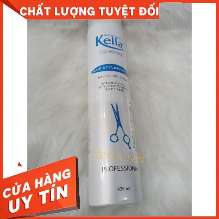 Keo xịt tóc kella 420ml ( cứng nắp xanh, mềm nắp trắng )  😘 FREESHIP 🍔 Định hình kiểu tóc suốt cứng mềm tạo kiểu bới tóc