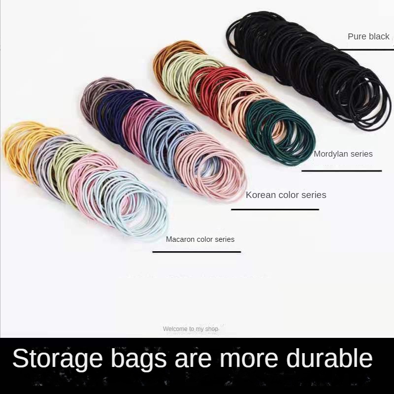 Set 100 Dây Buộc Tóc Co Giãn Thời Trang Hàn Cho Nữ