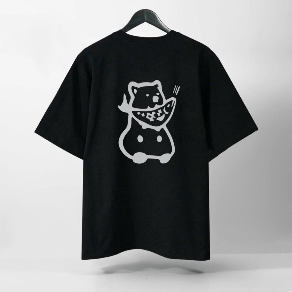 Áo Thun Tay Lỡ Gấu Cá Phản Quang, Form rộng oversize, áo phông unisex, chất liệu Cotton - KKIM Shop