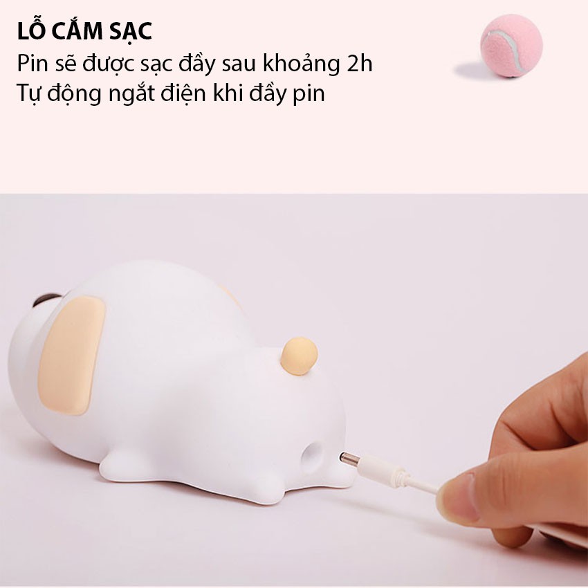 Đèn ngủ để bàn silicon led hình Cún Papa Puppy cực đáng yêu - Venado