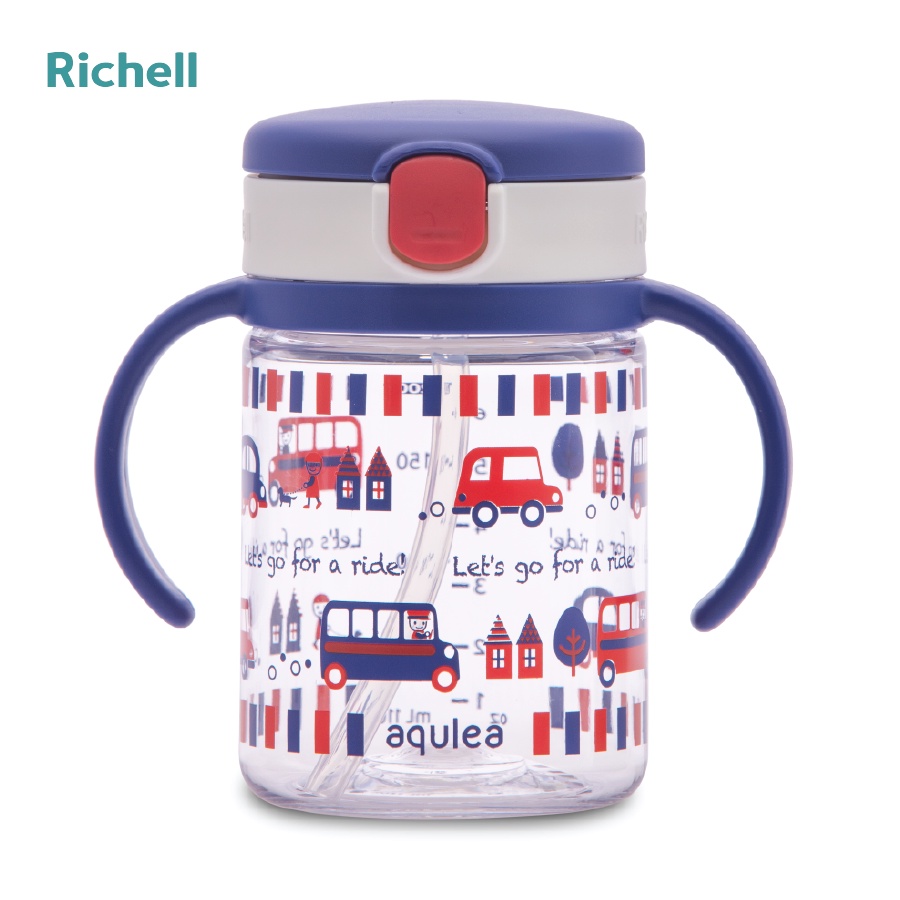 Cốc ống hút Richell Aqulea 200ml