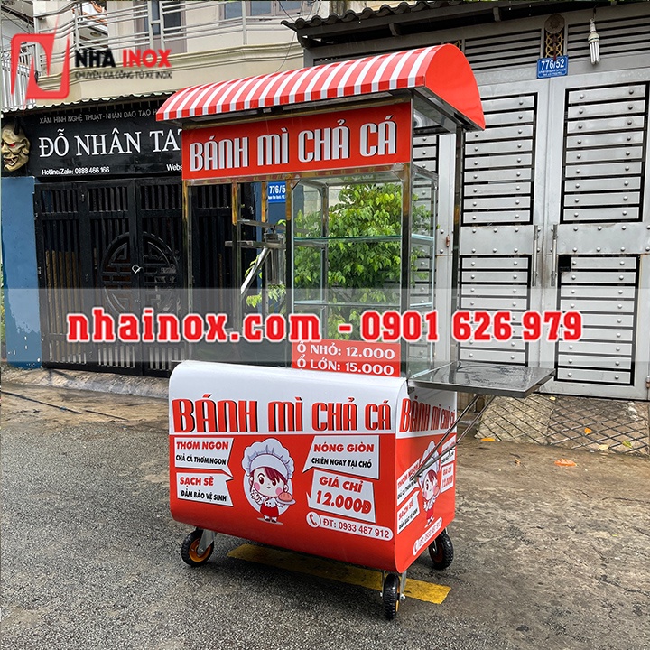 Xe bánh mì chả cá mẫu mới nhất 1M