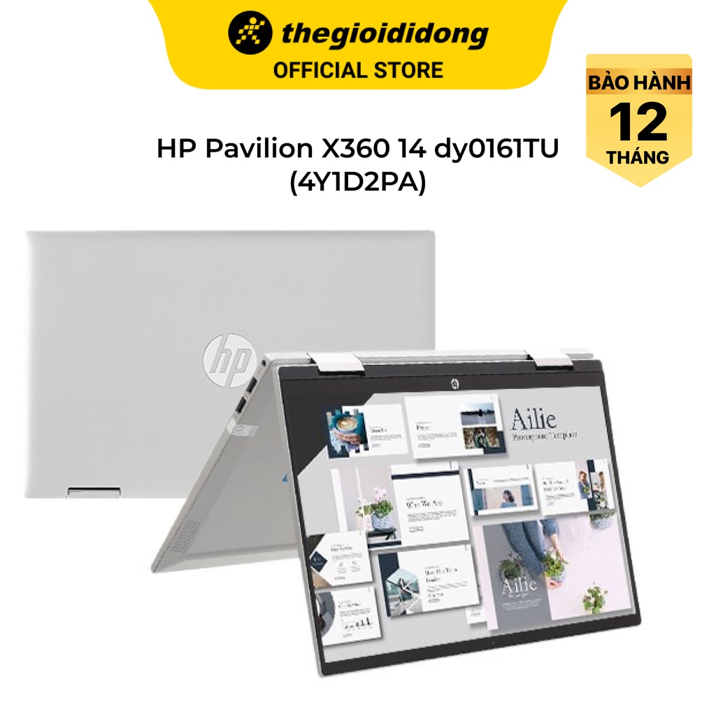 Laptop HP Pavilion X360 14 dy0161TU i3 1125G4/4GB/512GB/14"F/Touch/Win11//Bạc - Hàng chính hãng
