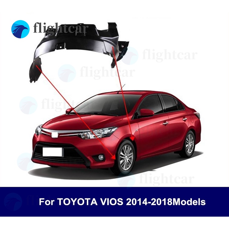 FENDER Miếng Chắn Bùn Phía Trước Tự Động Dành Cho Xe Hơi Toyota Vios Thế Hệ Thứ 3 2014 2015 2016 2017 2018