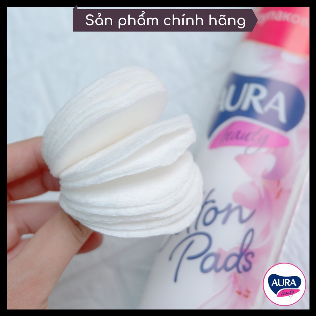 Bông Tẩy Trang cotton pads tròn Aura 150 miếng 3 lớp 2 mặt cao cấp chính hãng giá tốt