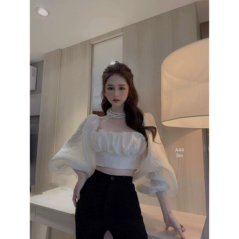 ÁO TAY BỒNG CỘT NƠ SAU CÓ MÚT NGỰC M5