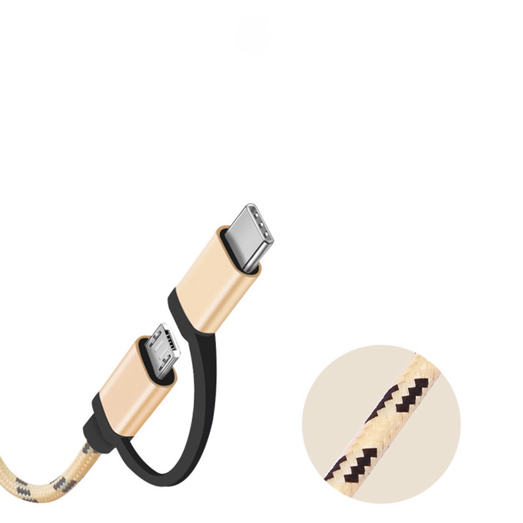 Dây Cáp Sạc Chuyển Đổi Dữ Liệu Usb Sang Micro Usb Type C 2 Trong 1