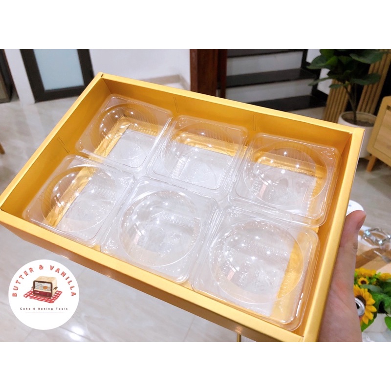 Set 50 Hộp Pet Nắp Cầu Đựng Bánh Trung Thu 50-80Gram