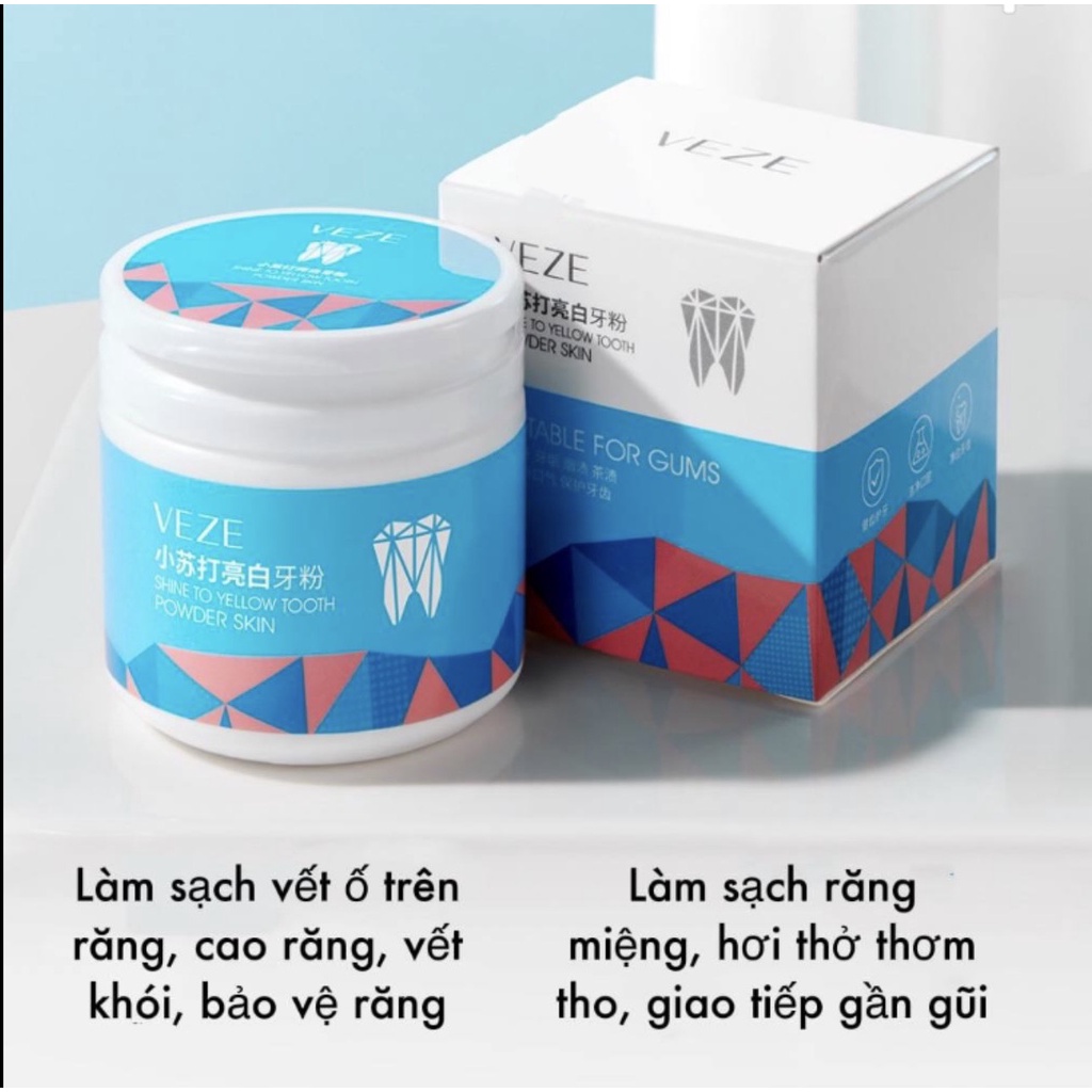 BỘT TẨY TRẮNG RĂNG VEZE ĐÁNH BAY MẢNG Ố VÀNG MANG LẠI LÀN DA TRẮNG SÁNG CÙNG HƠI THỞ THƠM MÁT SamBeauty