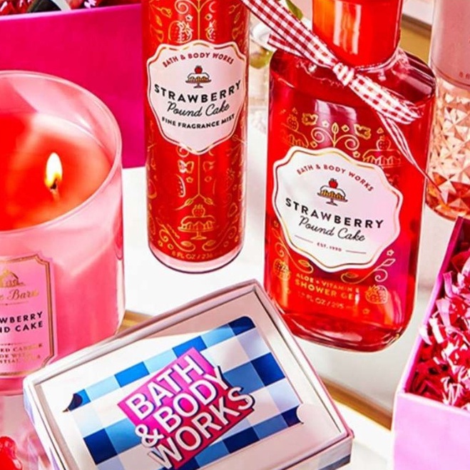 [Bill Mỹ - Mua 1 tặng 1] Xịt Thơm Toàn Thân Bath &amp; Body Works Mùi Strawberry Pound Cake - Raspberry Jam Donut