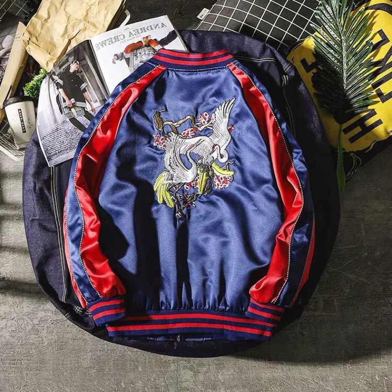 Áo Khoác Nhẹ Bomber Khóa Kéo Phối Hình In Chim Uyên Ương Kiểu Dáng Hàn Quốc AO KHOAC NAM 9000028C | BigBuy360 - bigbuy360.vn