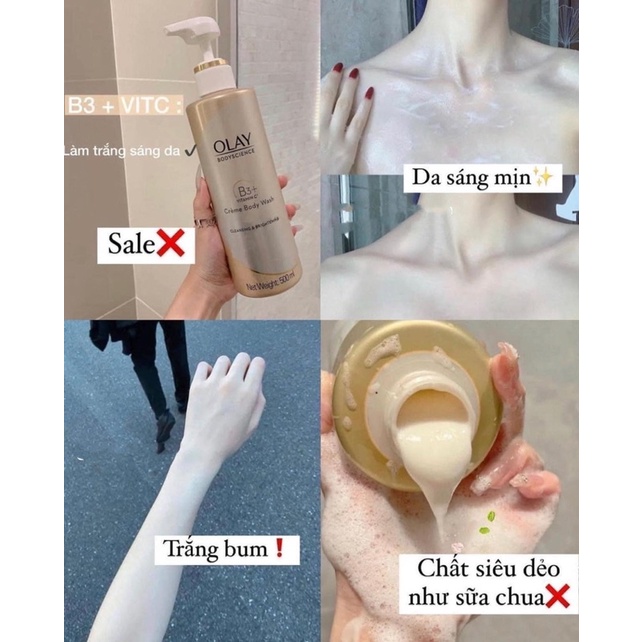 SỮA TẮM KÍCH TRẮNG DA OLAY B3 + VITAMIN C BODYWASH
