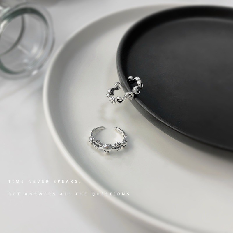 Nhẫn hở hình đầu lâu chữ s cá tính thời trang dễ phối đồ 191116