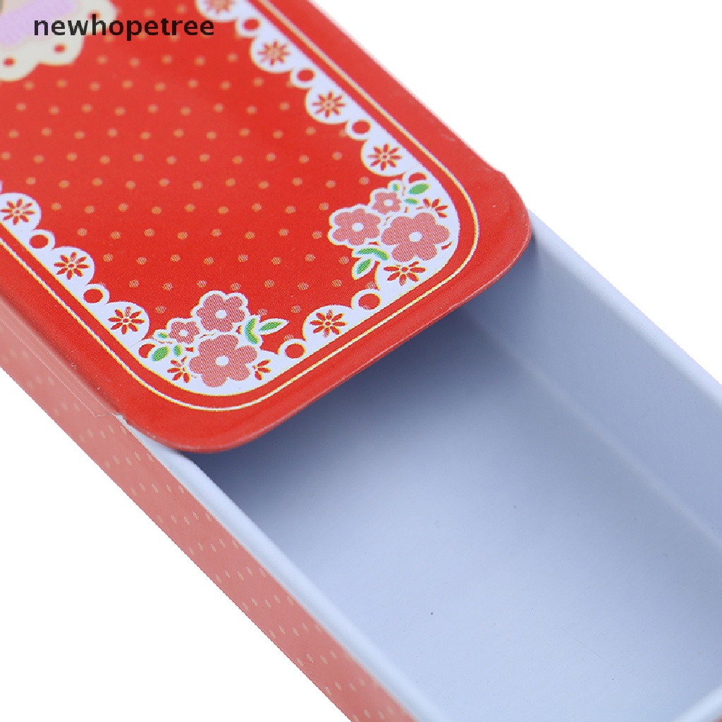 [Hàng mới về] Hộp thiếc mini hình chữ nhật có nắp trượt dùng đựng thuốc tiện dụng