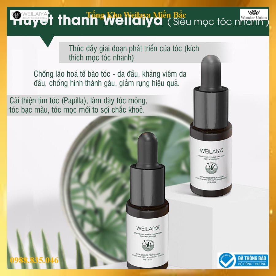 Kích thích mọc tóc nhanh với huyết thanh serum mọc tóc weilaiya 8 lọ x5ml