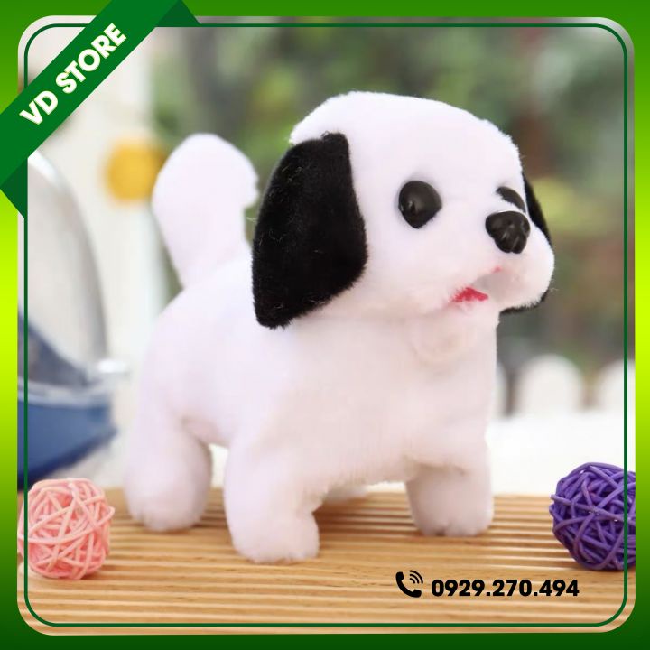 Đồ Chơi Chó Bông Biết Đi, Vẫy Đuôi, Biết Kêu Bibi Cực Cute - Hàng Chất Lượng Cao - Tặng Kèm Pin