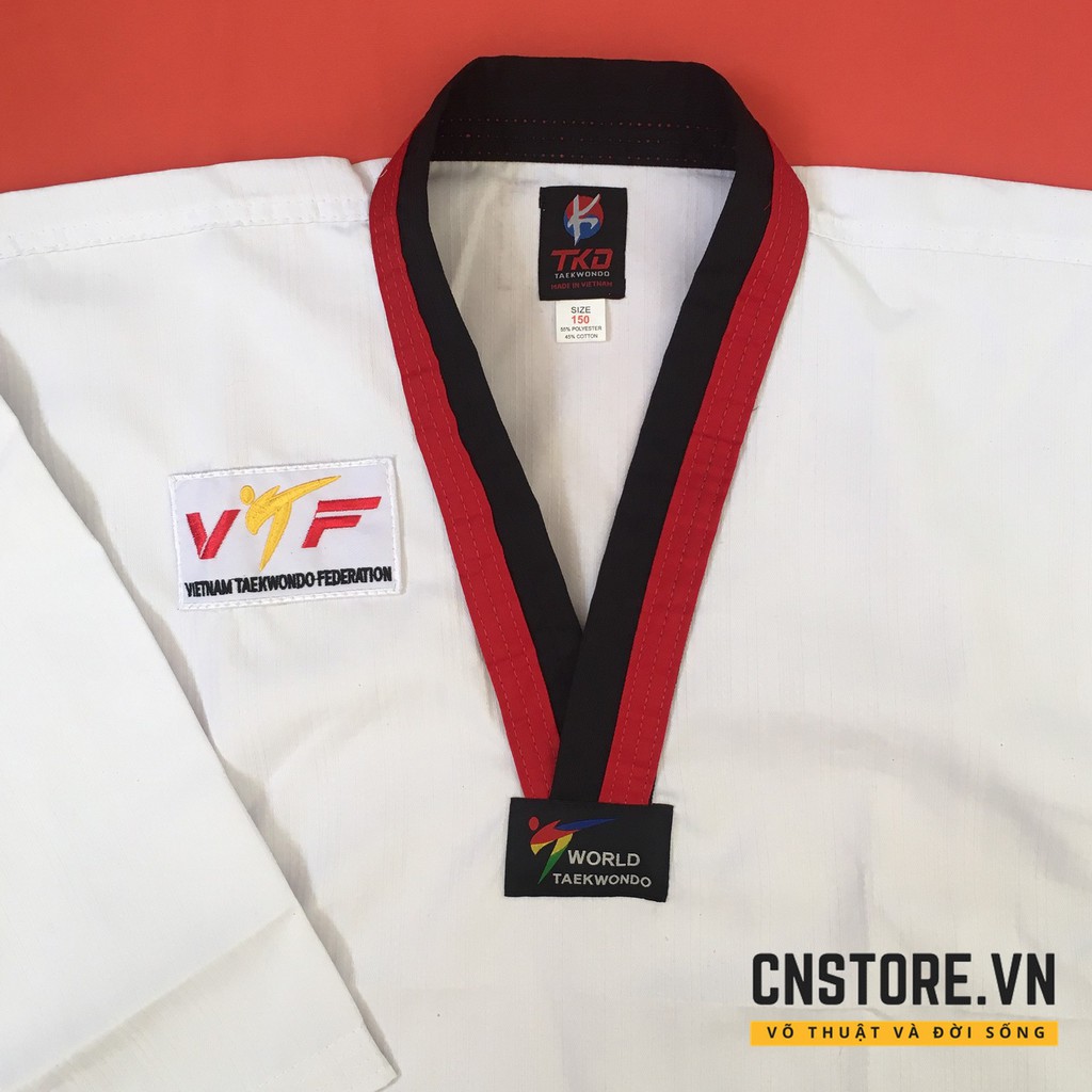 Võ Phục Taekwondo Cổ Đỏ Đen Giá Rẻ