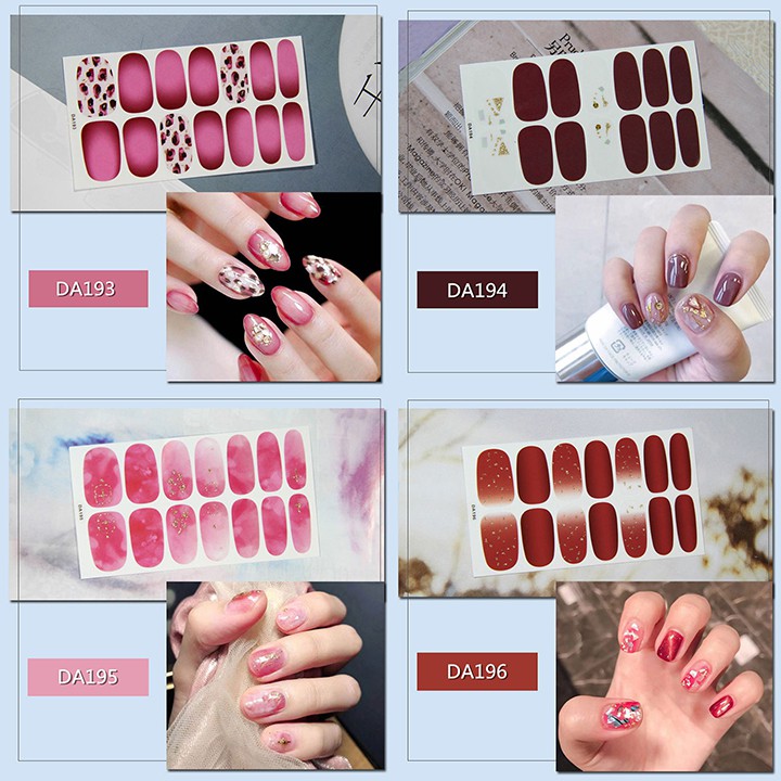 Nail Wraps Set Dán móng tay 14 miếng nhiều mẫu DA181-200