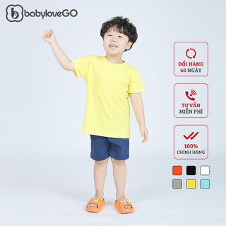Đồ bộ bé trai áo thun quần short BabyloveGo chất liệu cotton sợi thoáng mát co giãn cho trẻ từ 8-38kg