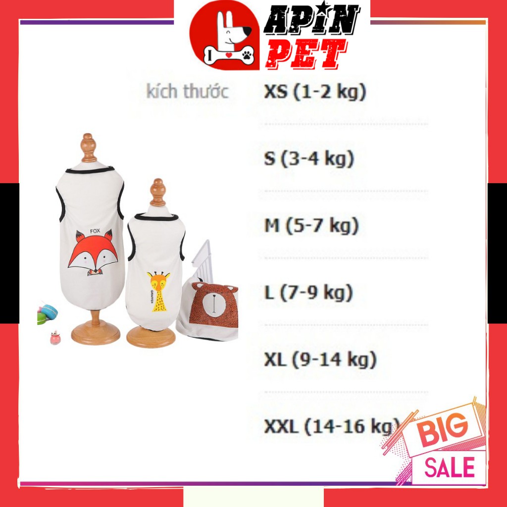 Áo Cho Chó Phốc Sóc Poodle Pug Chihuahua Mùa Hè Co Giãn Tốt Size XS-XL Shop ApinPet