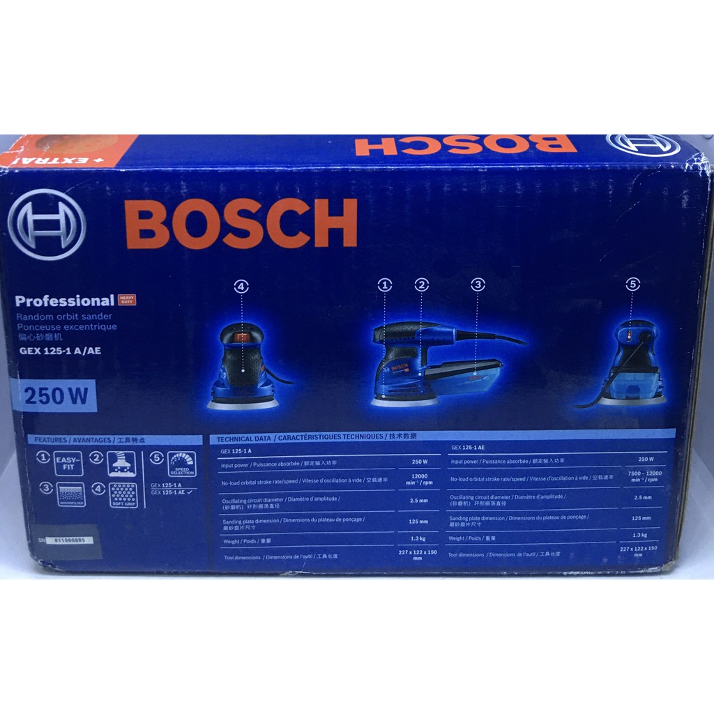 Máy Chà Nhám Rung Tròn Bosch GEX 125-1 AE