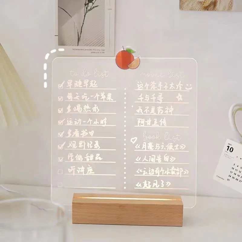 Bảng Ghi Chú Để Bàn Kèm Đèn Ngủ Thiết Kế Sáng Tạo Tiện Dụng