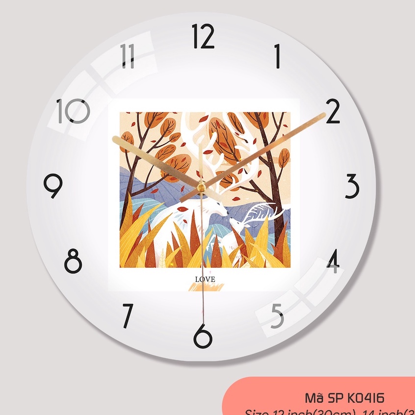 Đồng Hồ Treo Tường, Đồng Hồ Để Bàn Siêu Xinh, Nhiều Kích Thước, Chất Liệu Thủy Tinh Sang Trọng, Kim Trôi Không Tiếng Ồn