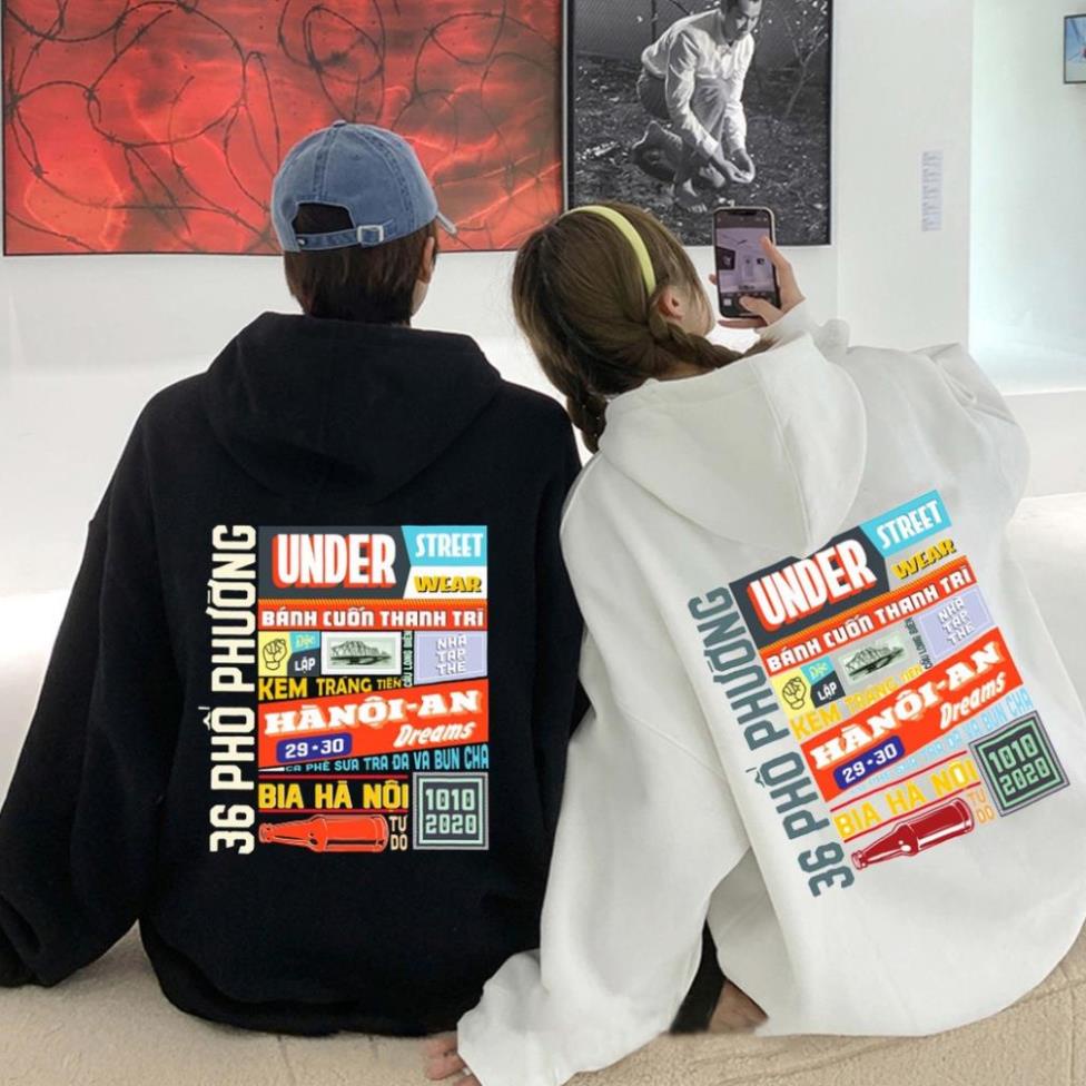 Áo Nỉ Hoodie Hà Nội nữ unisex tay dài - Áo Sweater Nữ Unisex- In Hình Local Brand U.N.D.E.R Hà Nội