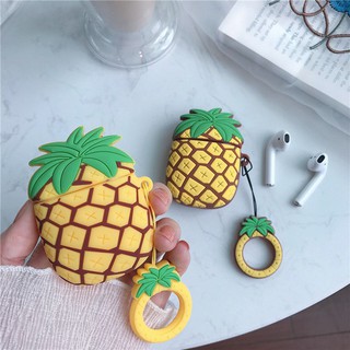 3D Protective Case For AirPods 2 cute Cover Silicone Bluetooth Earphone Case For Apple Airpods unique fruit pineapple