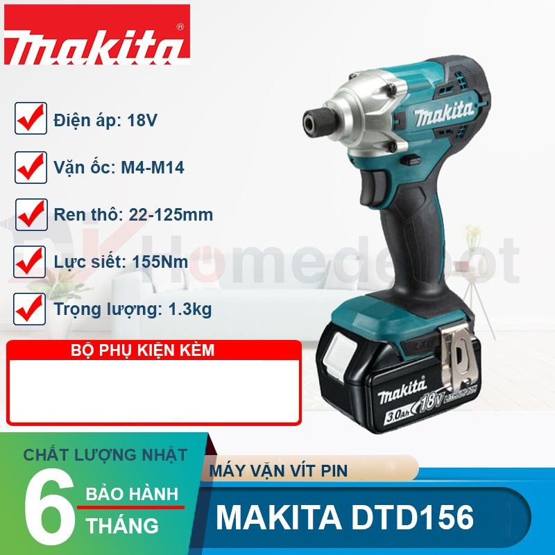 BN. Máy bắn vít Makita 18v chính hãng DTD156Z.