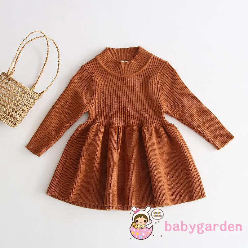 Đầm len tay dài xinh xắn cho bé