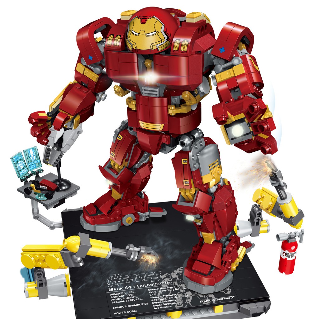 [Xả hàng tăng doanh số,hàng có sẵn,đèn Led] Lego Ironman Hulk phim Avengers Lắp Ráp Lego 76105 Lepin 07101