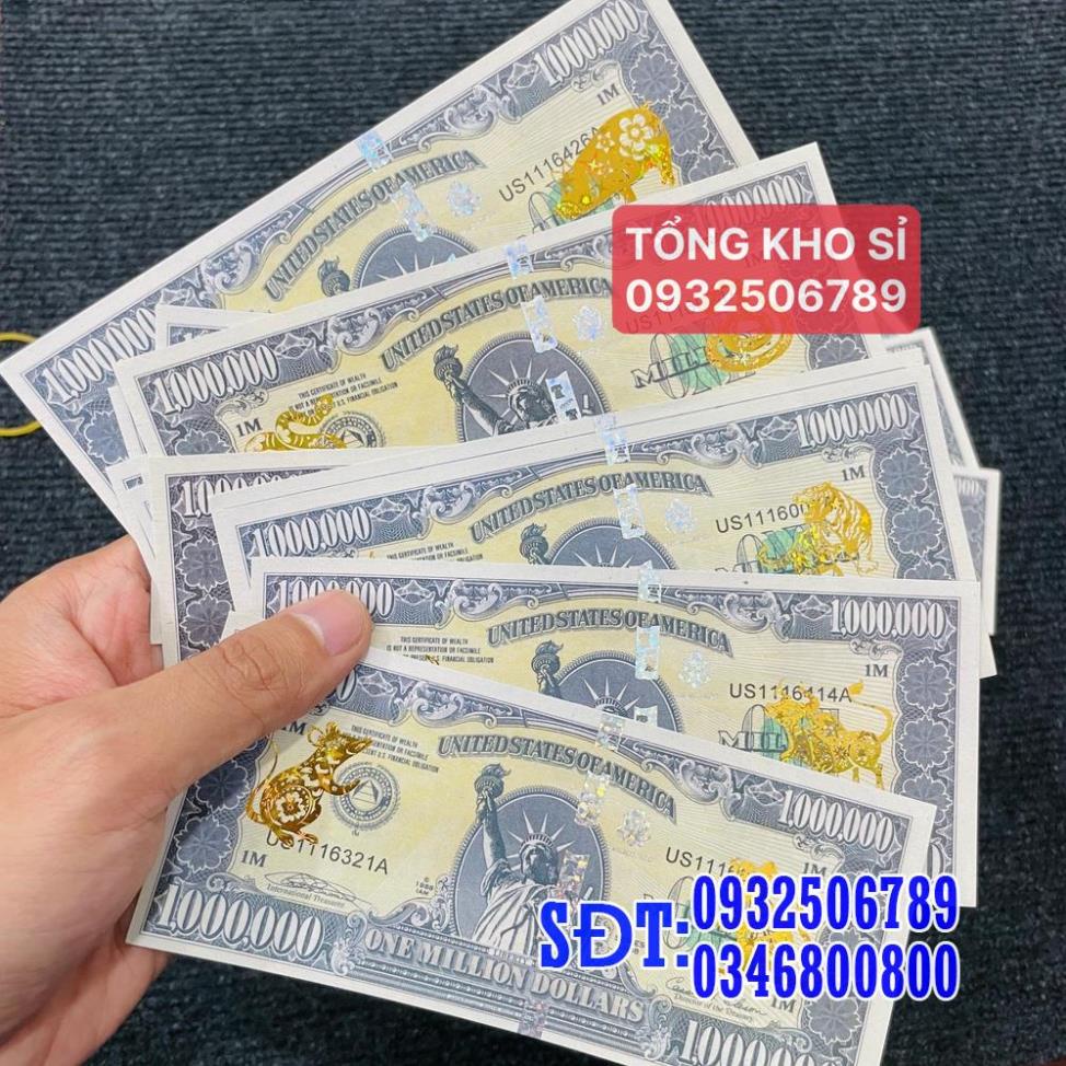 [CỰC RẺ] Tờ tiền 1 triệu đô Mỹ 12 con giáp mạ vàng, có bảo an phát quang, tặng bao lì xì