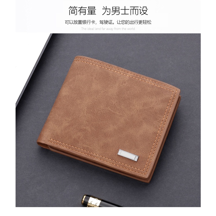 Ví cầm tay dáng ngắn có nhiều ngăn đựng thẻ thời trang cho nam