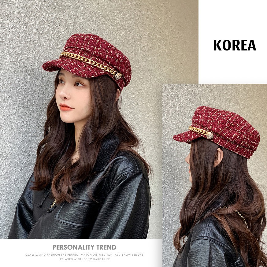 Mũ Nồi Hàn Quốc Dạ Thủy Thủ Viền Xích P1978