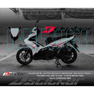 Tem rời Ab AirBlade 2021 xe bạc đen - chỉ đỏ hoạ tiết bắt mắt