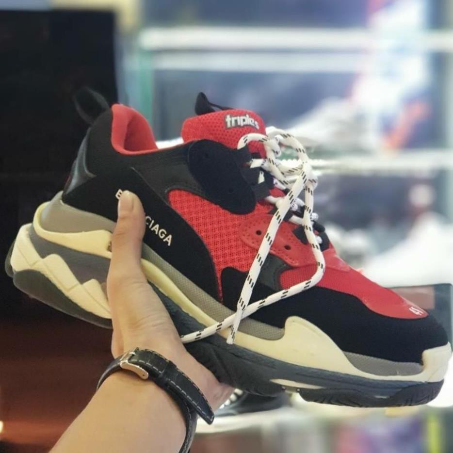 Xả Xả Giày Sneaker BL Triple S đỏ (fullbox,tag,túi,giấy gói) 2020 new 🍀 Xịn L * . ) ^ '