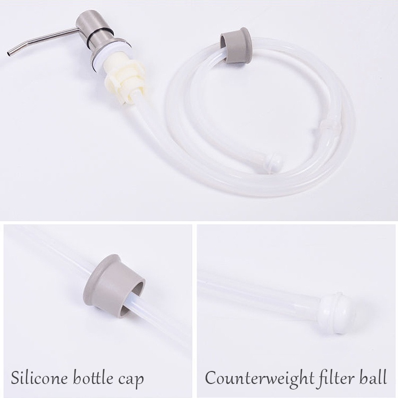 Stainless Steel Kitchen Sink Soap Dispenser Pump with Extension Tube Kit