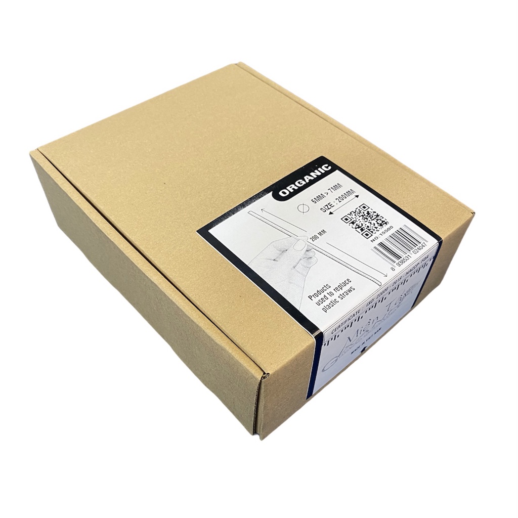 Hộp 300 ống hút cỏ bàng coffee 20cm   MIỀN TÂY XANH - Chứng nhận ISO 22000-HACCP-OCOP
