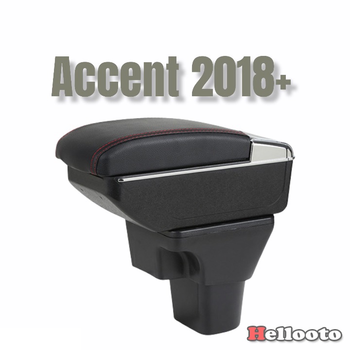 Hộp Tỳ Tay, Bệ Tỳ Tay Xe Hyundai Accent 2018-2019 2020 2021 Màu Đen Có Cổng Cắm USB tiện dụng M02