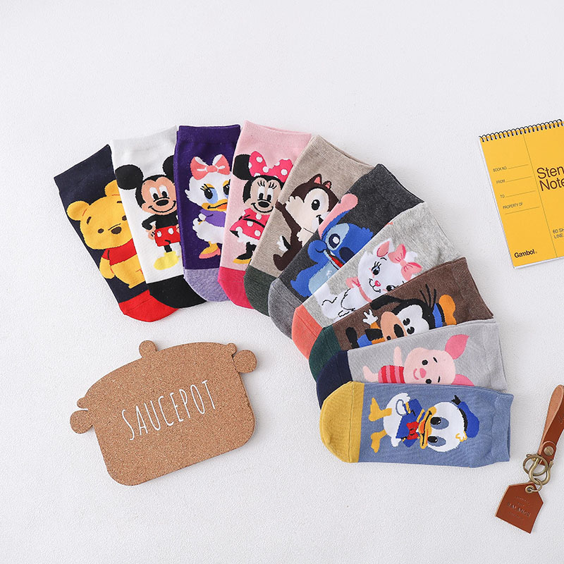Set 10 đôi tất cotton họa tiết hoạt hình đáng yêu cho nữ