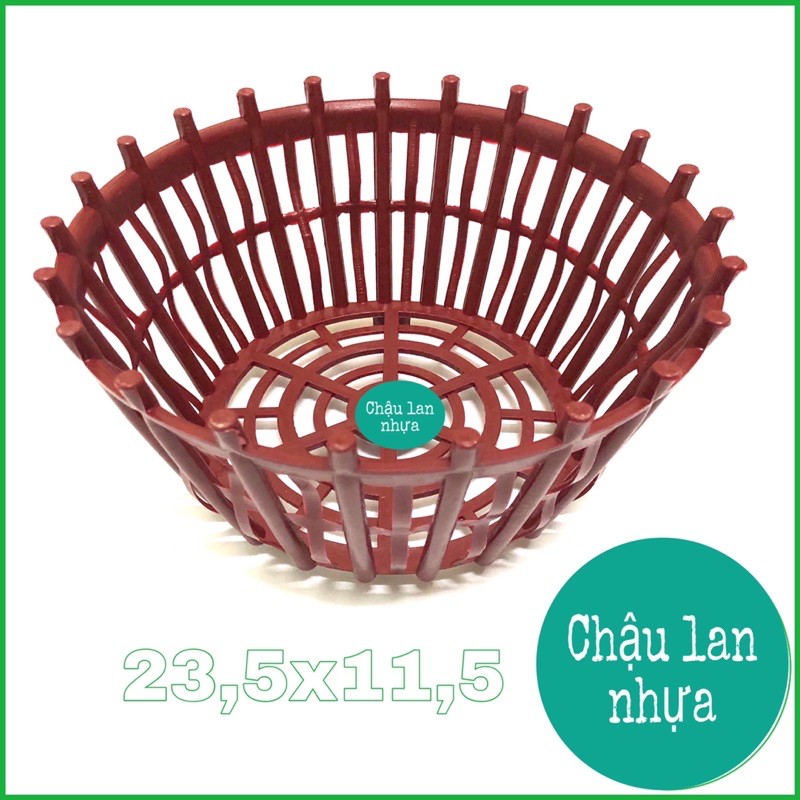 [ QUÀ TẶNG ] Chậu nhựa trồng lan - chậu nhựa giả gỗ 23,5x11,5cm