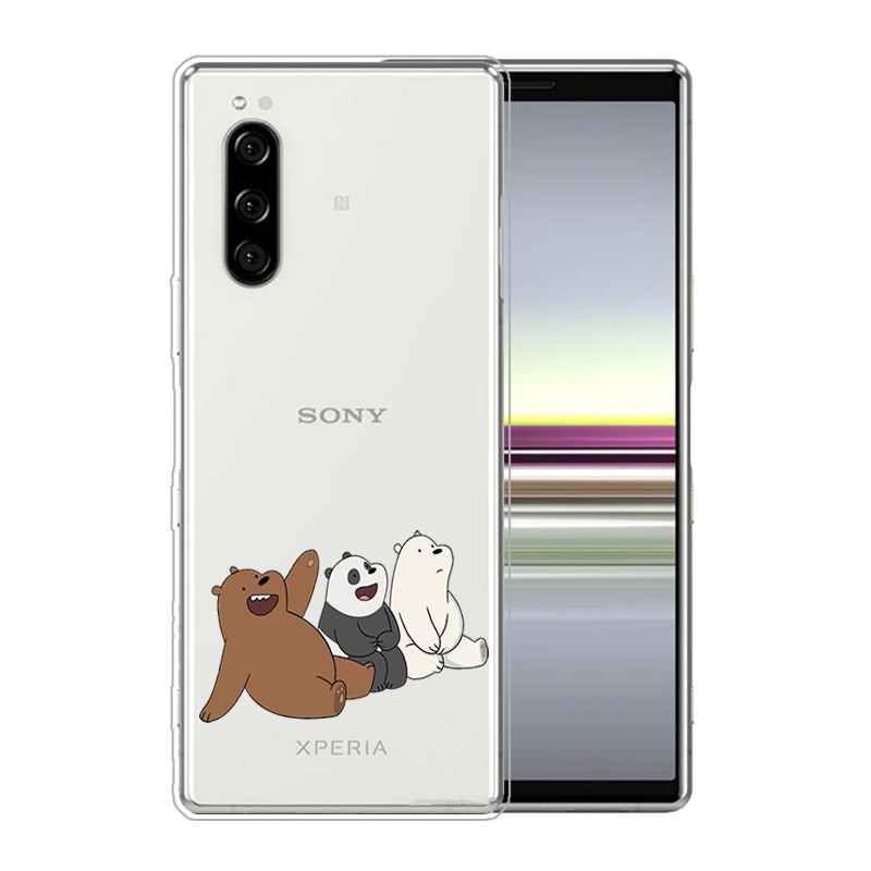 Ốp điện thoại trong suốt họa tiết We Bare Bear cho Sony Xperia XZ4 XZ3 XZ2 Compact 20 2 XA3 Ultra L3 Xperia 10 1 II